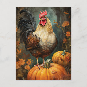 Chicken Rooster Art Postcard