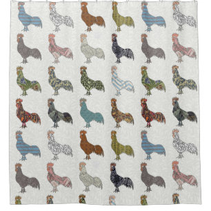 Chicken Rooster Colourful Pattern Farm