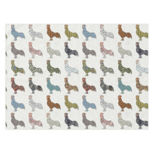 Chicken Rooster Colourful Pattern Farm Tablecloth