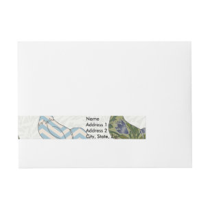 Chicken Rooster Colourful Pattern Farm Wraparound Address Label