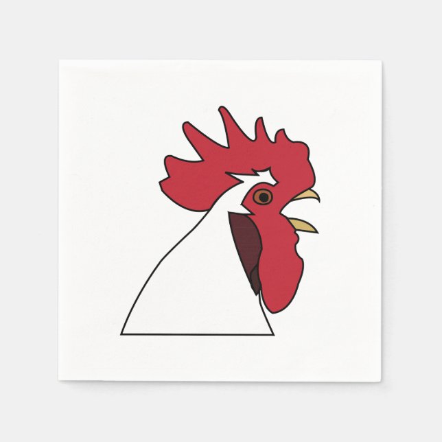 Chicken Rooster Party Napkin (Front)