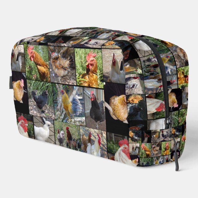 Chicken Rooster Photo Collage, Toiletries Bag (Right Corner)