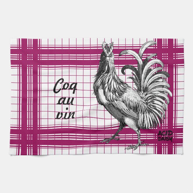 Chicken  Rooster Recipe Kitchen Towel (Horizontal)