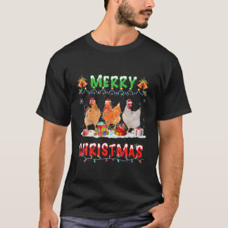 Chicken Santa Christmas Pyjamas Matching Family Fu T-Shirt