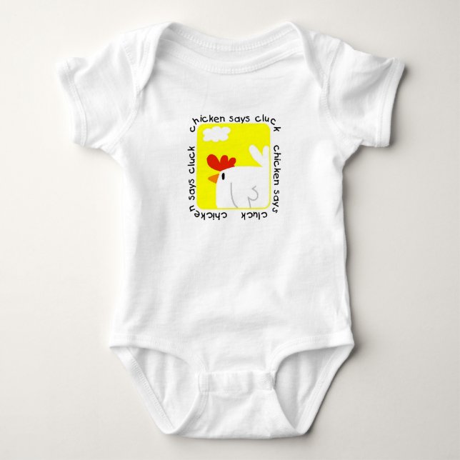 Chicken Says Cluck Farm Bodysuit (Front)