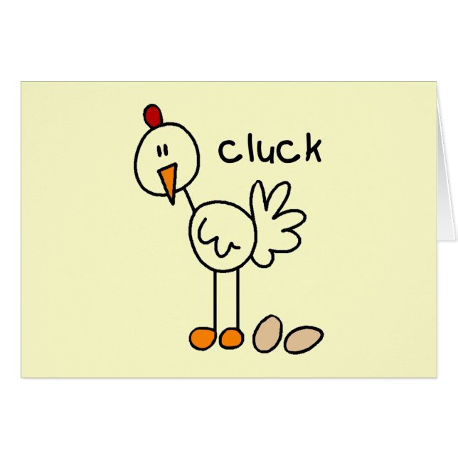 Chicken Says Cluck Tshirts and Gifts (Front Horizontal)