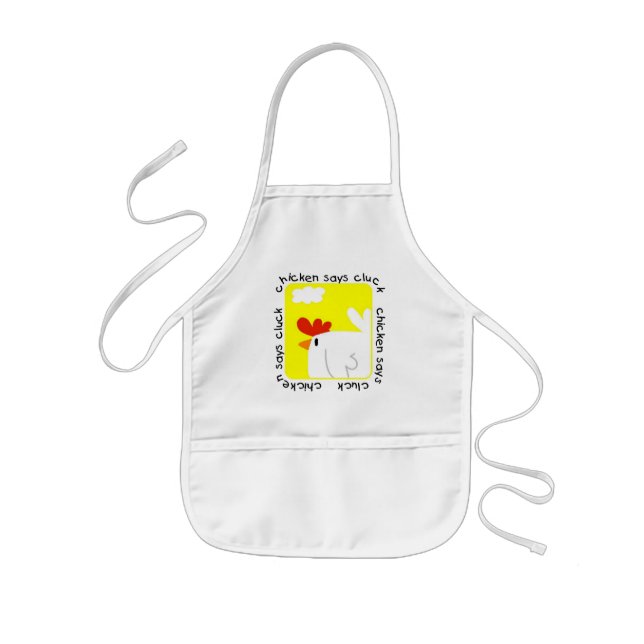 Chicken Says Cluck Tshirts and Gifts Kids Apron (Front)