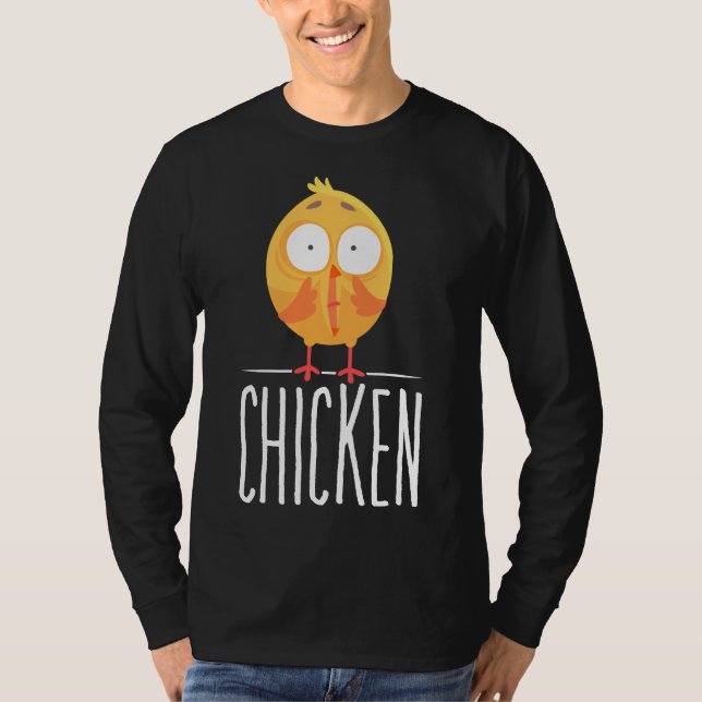 Chicken Scared Chicken  Illustration   T-Shirt (Front)