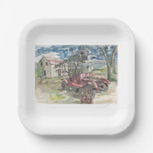 Chicken Scratch Paper Plate