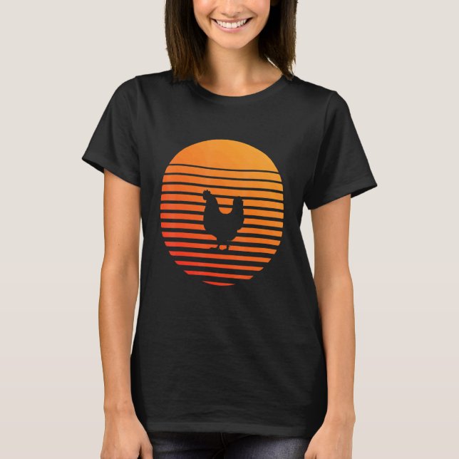 Chicken Shadow Silhouette In Front Of A Sun T-Shirt (Front)