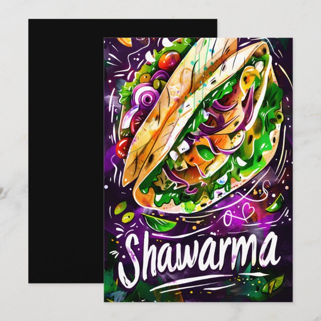 Chicken Shawarma Delight شاورما دجاج Invitation (Front/Back)