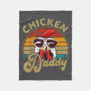 Chicken-shirt Rooster Daddy Vintage Farmer Funny D Fleece Blanket