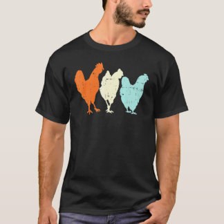 Chicken Silhouette Retro Country Farming Animal Fa T-Shirt