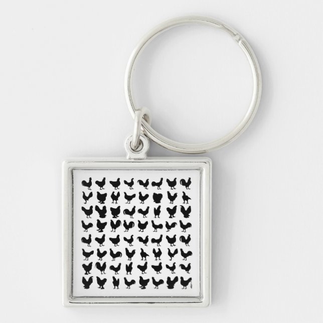 Chicken Silhouettes Keychain (Front)