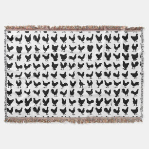 Chicken Silhouettes Throw Blanket