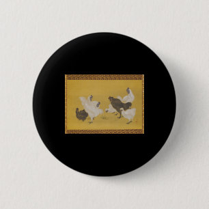 Chicken Silkie Silky Design Art 2 Inch Round Button