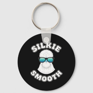Chicken Silkie Smooth, Cool Silkie With Shades Keychain