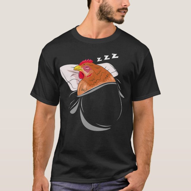 Chicken Sleeping Pyjamas Nap PJs Outfit Farmer T-Shirt (Front)
