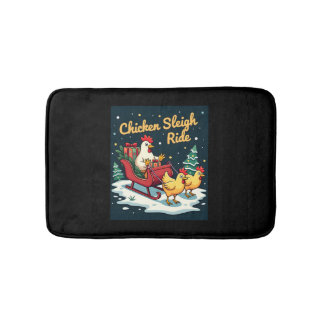 Chicken Sleigh Ride Bath Mat