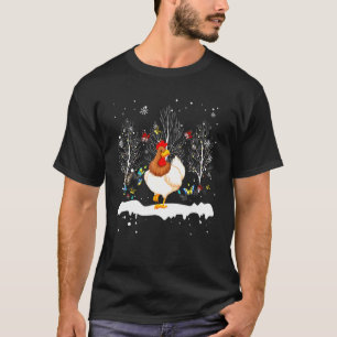 Chicken Snow Christmas Butterfly Ornament Decor T-Shirt