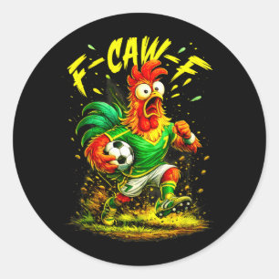Chicken Soccer Classic Round Sticker
