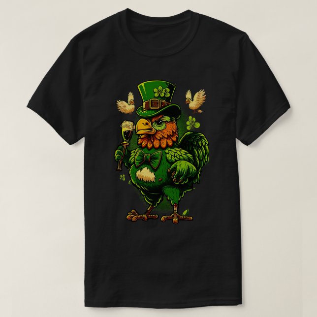 Chicken St Patricks Day 4 T-Shirt (Design Front)