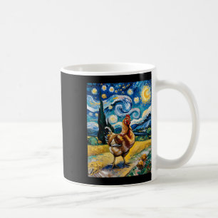 Chicken Starry Night Van Gogh Style Hen Farm Poult Coffee Mug