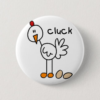 Chicken Stick Figure Button