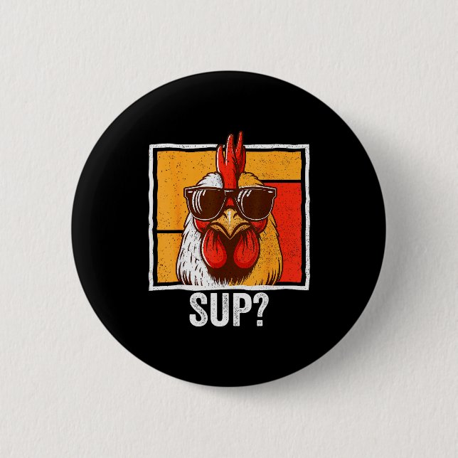 Chicken Sungles Animal Farm Funny For Farmer Men W 2 Inch Round Button (Front)