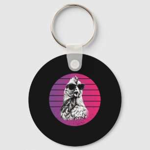 Chicken Sungles Cool Sketch Feathers Humour Animal Keychain