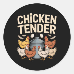 Chicken Tender Funny Chicken Farmer Pun Humour Classic Round Sticker