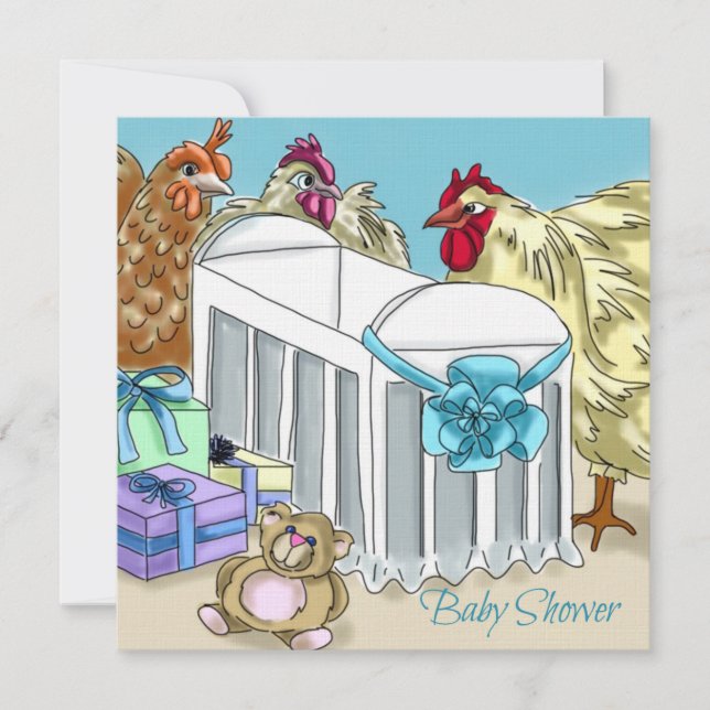 Chicken themed baby shower invitation. invitation (Front)