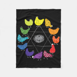 Chicken Themed Colour Wheel Educational Art Teache Fleece Blanket