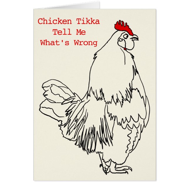 Chicken Tikka Drôle Rooster Pop Song Parodie Sloga (Devant)