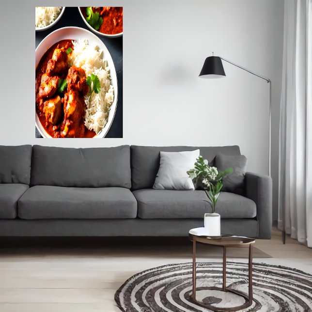 chicken tikka masala with rice | AI Art  Poster (Creator Uploaded)