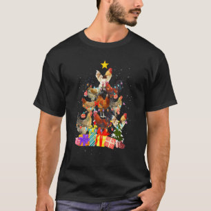 Chicken Tree Lights Christmas Pyjamas Xmas Ornamen T-Shirt