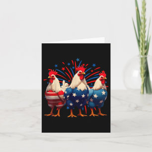 Chicken Usa Flag Patriotic Funny Chicken 4th Of Ju Card