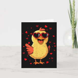 Chicken Valentine Sungles Heart Cute Lovers Card