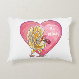 Chicken Valentine's Day Accent Pillow