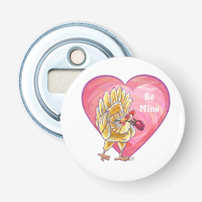 Chicken Valentine's Day Bottle Opener (Front)
