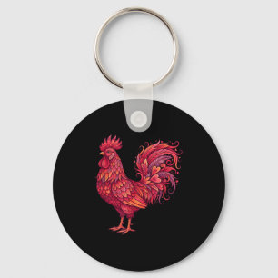 Chicken Valentines Day Heart For Farmers Cute Chic Keychain