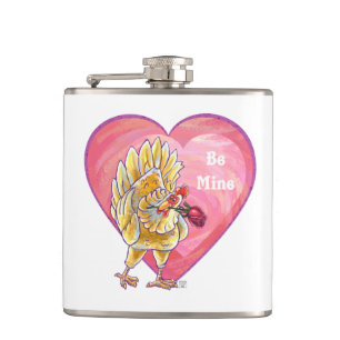 Chicken Valentine's Day Hip Flask