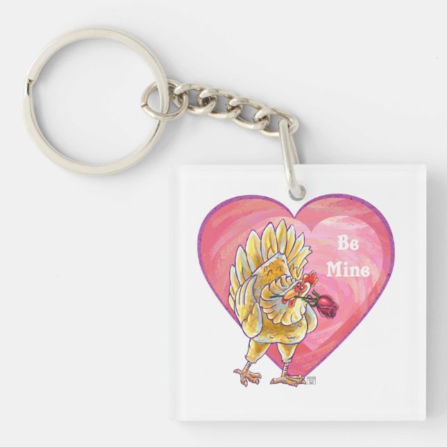 Chicken Valentine's Day Keychain (Front)