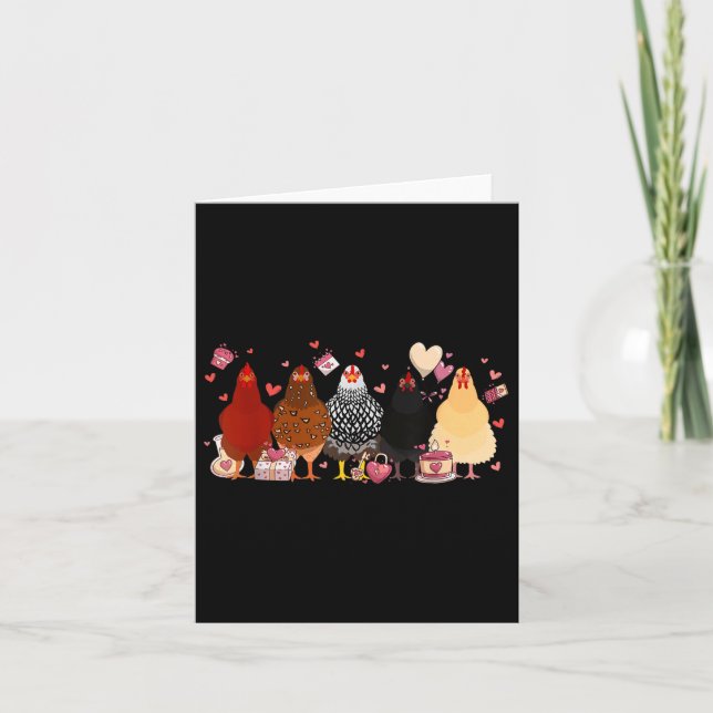 Chicken Valentines Day Tee Heart Animals Lover Chi Card (Front)