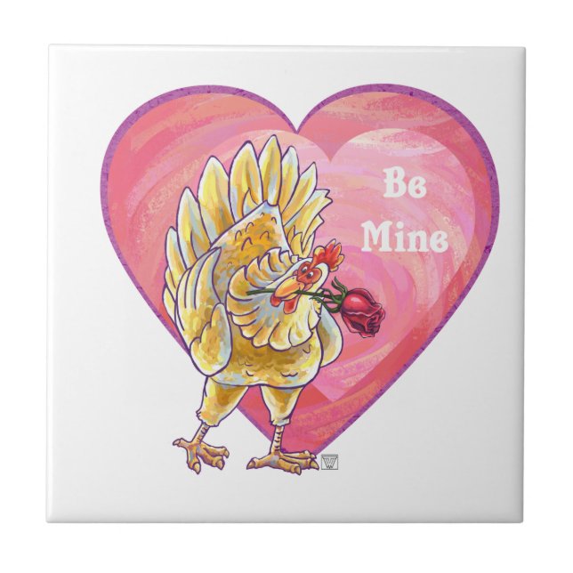 Chicken Valentine's Day Tile (Front)