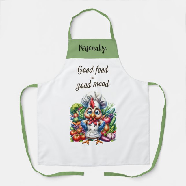Chicken Vegetables in Kitchen Quote Personalized  Apron (Front)