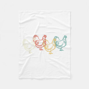 Chicken Vintage T Shirt Funny Poultry Farmer Gifts Fleece Blanket