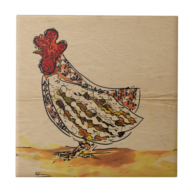 Chicken Vintage Tile (Front)