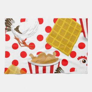 chicken waffles kitchen towel