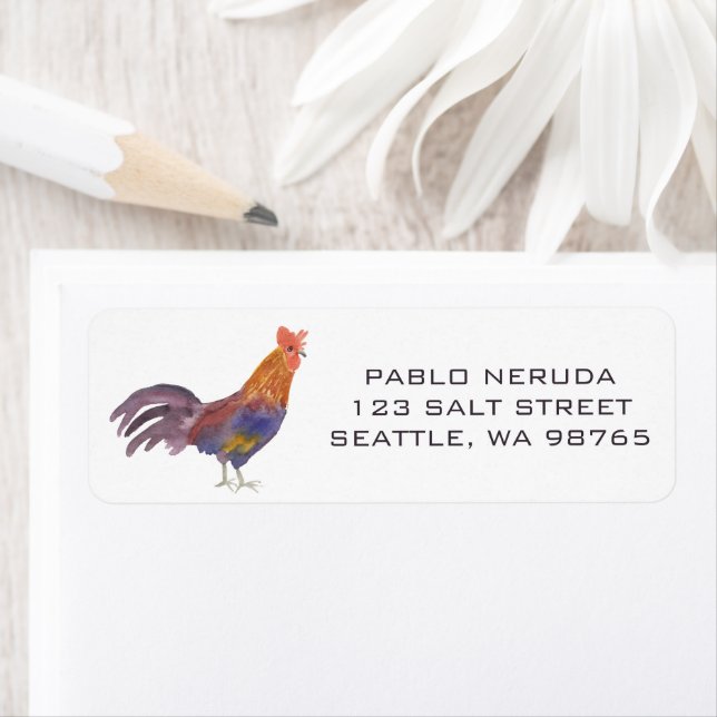 Chicken Watercolor CUSTOM Mailing  (Insitu)